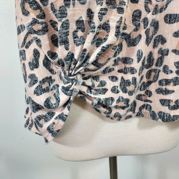 Est 1946 T Shirt Top Womens Plus 18/20W Twist Front Short Sleeve Animal Print - Picture 4 of 15